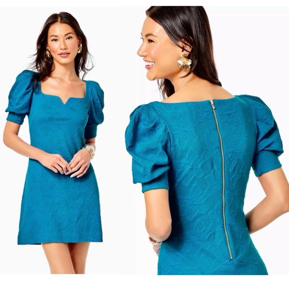 Lilly Pulitzer Feona Knit Pucker dress in blue size XS